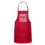Gramps the Man the Myth the Grilling Legend Adjustable Apron - red