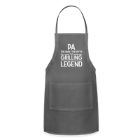 Pa the Man the Myth the Grilling Legend Adjustable Apron - charcoal