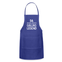 Pa the Man the Myth the Grilling Legend Adjustable Apron - royal blue