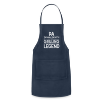 Pa the Man the Myth the Grilling Legend Adjustable Apron - navy