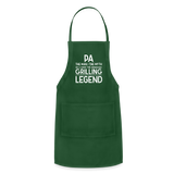 Pa the Man the Myth the Grilling Legend Adjustable Apron - forest green