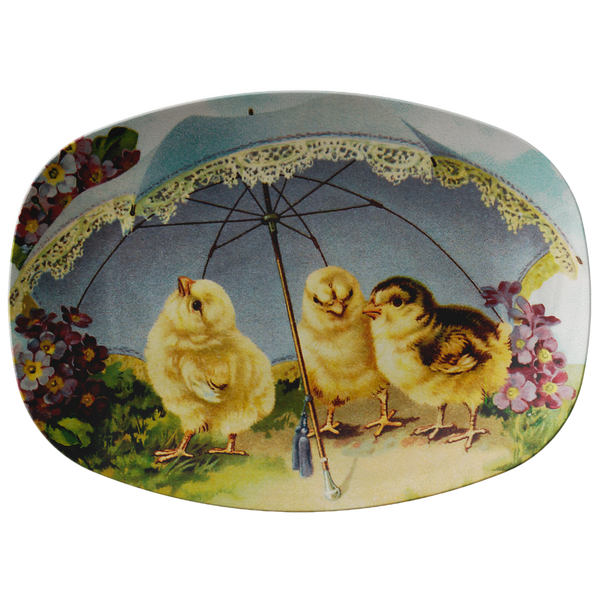Easter Chicks Under a Parasol Serving Platter