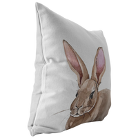 Bunny Rabbit Throw Pillow or Cover | Farmhouse Easter Decor Spring Decorations Watercolor Brown White