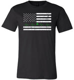 American Flag Irish Shamrock Heartbeat Shirt for Women