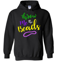 Mardi Gras Hoodie Sweatshirt for Men, Women, Teens and Kids Throw Me the Beads