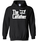 The Catfather Funny Cat Dad Hoodie Sweatshirt for Men Cat Lovers