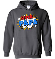 Super Papa Cartoon Bubble Retro Comic Style Funny Hoodie for Men
