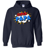 Super Papa Cartoon Bubble Retro Comic Style Funny Hoodie for Men