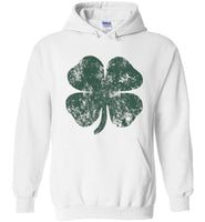 Distressed Shamrock St Patricks Day Hoodie for Men, Women and Teens