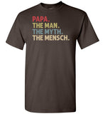 Papa the Man the Myth the Mensch Funny Jewish Dad or Grandpa Shirt for Men