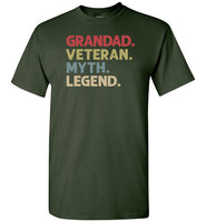 Grandad Veteran Myth Legend Shirt for Men Military Vet Grandpa