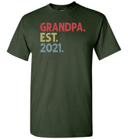Grandpa Est 2021 Shirt for New & Expecting Grandpas