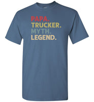 Papa Trucker Myth Legend Shirt Gift for Truck Driver Dad Grandpa