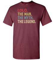 Lolo the Man the Myth the Legend Shirt for Men Grandpa Gift