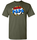 Super Papa Cartoon Bubble Retro Comic Style Funny Shirt for Men