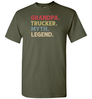 Grandpa Trucker Myth Legend Trucking Shirt for Men
