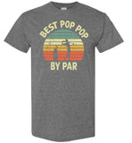 Best Pop Pop By Par Golf Shirt for Men Grandpa Golfing Tee Gift