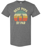 Best Pops By Par Golf Shirt for Men Grandpa Golfing Tee Gift