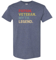 Papaw Veteran Myth Legend Shirt for Men Military Vet Grandpa