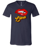 Libra Lips and Chain V-Neck Shirt for Women