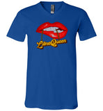 Libra Queen Lips and Chain V-Neck Shirt for Women