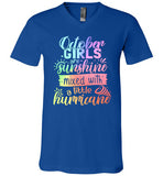 October Girls are Sunshine Mixed with a Little Hurricane V-Neck Shirt