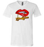 Libra Queen Lips and Chain V-Neck Shirt for Women