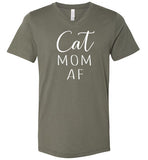 Cat Mom Af Funny V-Neck Cat Lover Shirt for Women