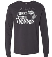 Reel Cool Pop Pop crewneck t-shirt for men. Makes a great Father's Day gift, Christmas gift or birthday present for any grandpa callecd Pop Pop who loves fishing.