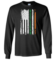 Hooligan Irish American Flag Long Sleeve Shirt for Men