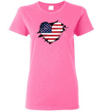 American Flag Heart Shirt
