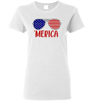 Merica Fourth of July Shirt for Women