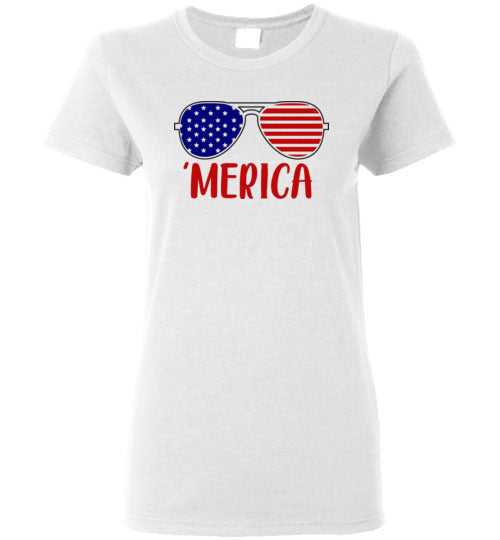 Merica Fourth of July Shirt for Women