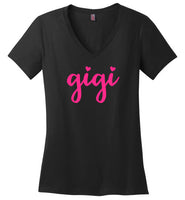 Gigi Shirt for Grandma with Hearts V-Neck
