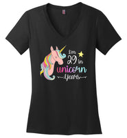 I'm 29 in Unicorn Years V-Neck T-Shirt for Women