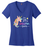 I'm 29 in Unicorn Years V-Neck T-Shirt for Women