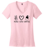 Peace Love Sanitize V-neck T-Shirt