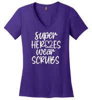 Super Heroes Wear Scrubs V Neck Shirt
