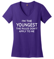 I'm the Youngest the Rules Don't Apply to Me V-Neck Shirt
