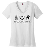 Peace Love Sanitize V-neck T-Shirt