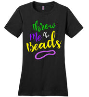 Throw Me the Beads Mardi Gras T-Shirt for Women and Teen Girls