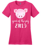 Chinese New Year 2019 Year of the Pig T-Shirt for Women