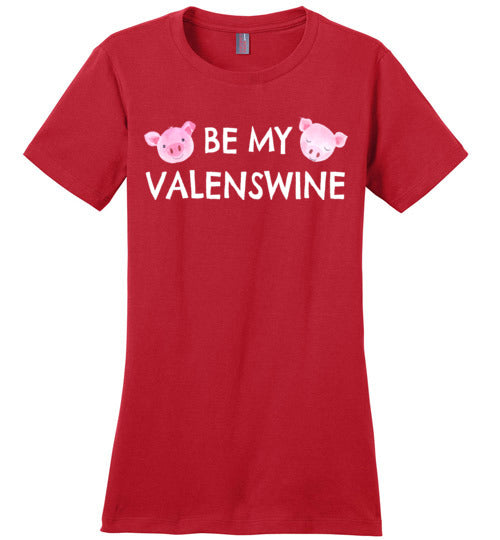 Be My Valenswine Valentine's Day Pig T-Shirt for Women and Teens
