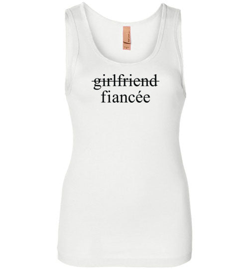 Girlfriend Fiancee Tank Top - Engagement Announcement Tee for Women