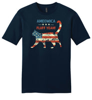 Ameowica Fluff Yeah! Funny Patriotic Cat 4th of July Shirt