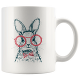 Hipster Bunny with Red Glasses Mug