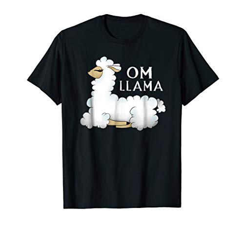 Om Llama T-Shirt Meditation Meditating Yoga Mantra Peaceful