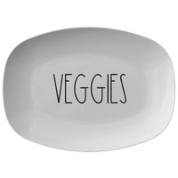 Veggie Tray for Grilling | Vegetable Platter | Rustic Country Farmhouse Kitchen Decor | Minimalist Skinny Font BBQ Grill Dish for Men Women