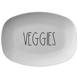 Veggie Tray for Grilling | Vegetable Platter | Rustic Country Farmhouse Kitchen Decor | Minimalist Skinny Font BBQ Grill Dish for Men Women