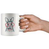 Hipster Bunny with Red Glasses Mug